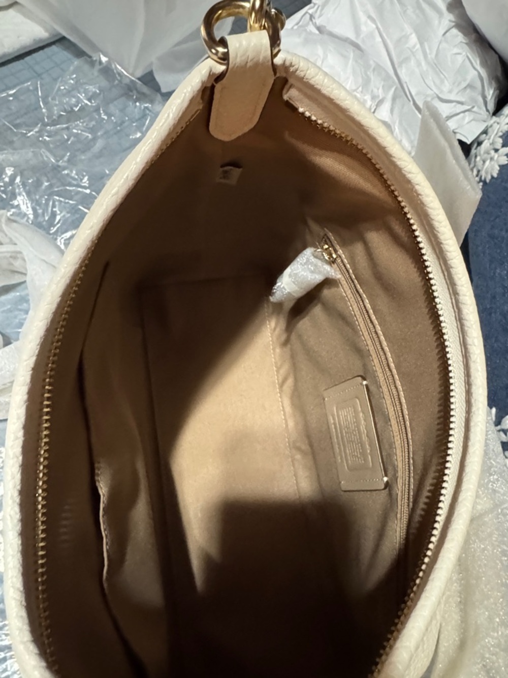 Coach Off-White Leather Shoulder Bag - Picture 3 of 7